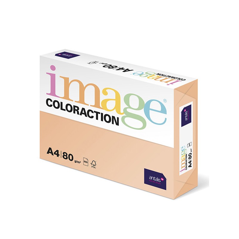 Xerografický papír Coloraction, Savana, A4, 80 g/m2, světle oranžový, 500 listů, vhodný pro inkoustový tisk