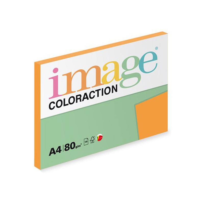 Xerografický papír Coloraction, Venezia, A4, 80 g/m2, tmavě oranžový, 100 listů, vhodný pro inkoustový tisk