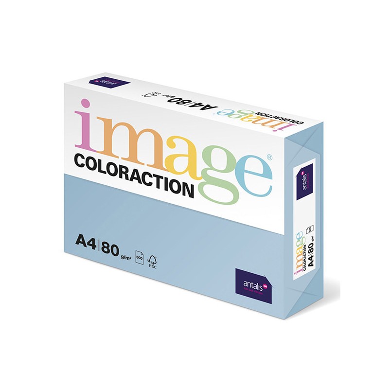 Xerografický papír Coloraction, Iceberg, A4, 80 g/m2, ledově modrý, 500 listů, vhodný pro inkoustový tisk
