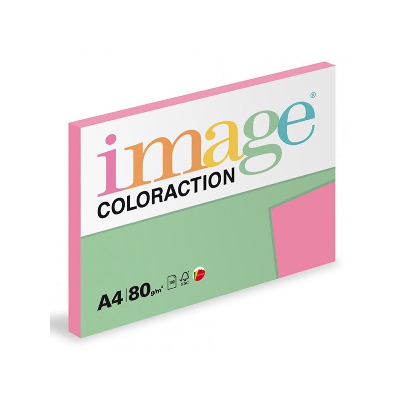Xerografický papír Coloraction, Malibu, A4, 80 g/m2, reflexní růžový, 100 listů, vhodný pro inkoustový tisk