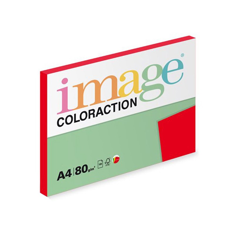 Xerografický papír Coloraction, Chile, A4, 80 g/m2, tmavě červený, 100 listů, vhodný pro inkoustový tisk