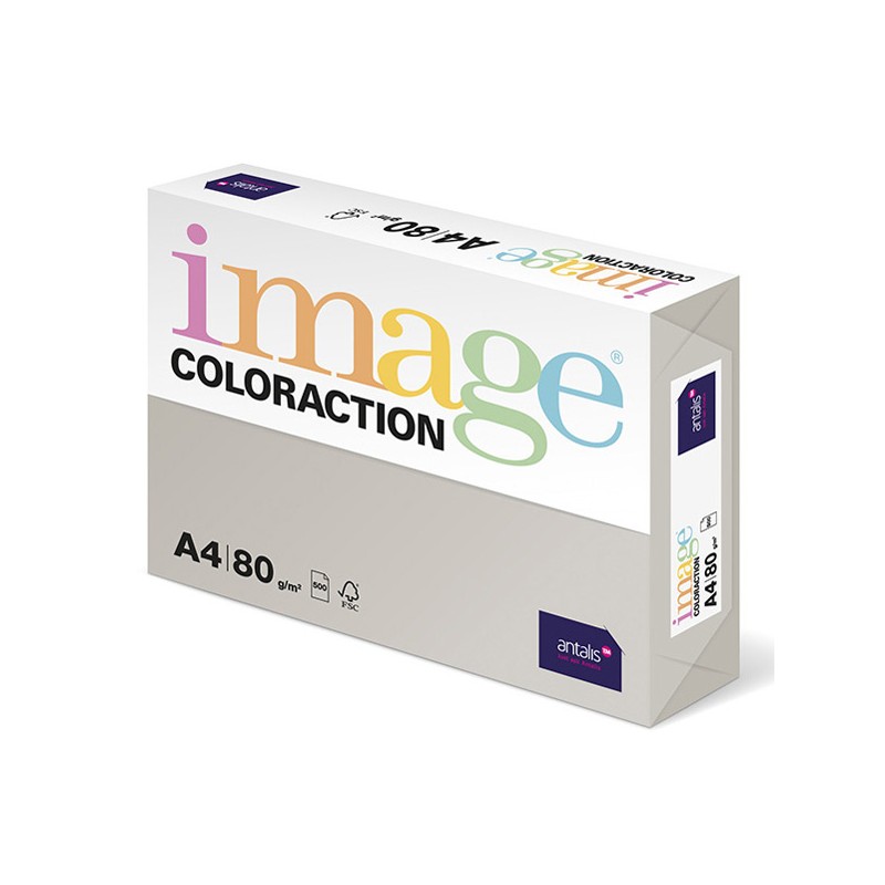 Xerografický papír Coloraction, Iceland, A4, 80 g/m2, šedý, 500 listů, vhodný pro inkoustový tisk