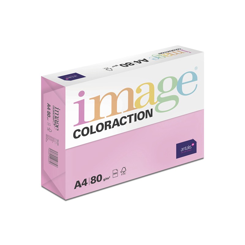 Xerografický papír Coloraction, Malibu, A4, 80 g/m2, reflexní růžový, 500 listů, vhodný pro inkoustový tisk