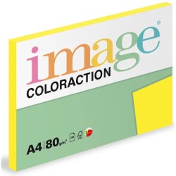 Xerografický papír Coloraction, Ibiza, A4, 80 g/m2, reflexní žlutý, 100 listů, vhodný pro inkoustový tisk