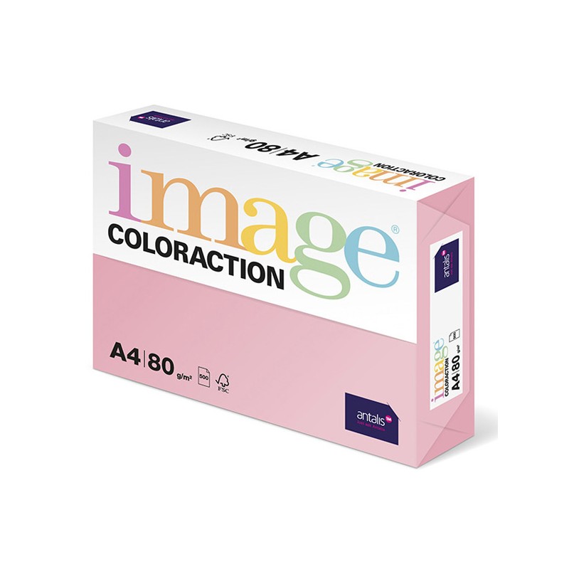 Xerografický papír Coloraction, Tropic, A4, 80 g/m2, světle růžový, 500 listů, vhodný pro inkoustový tisk