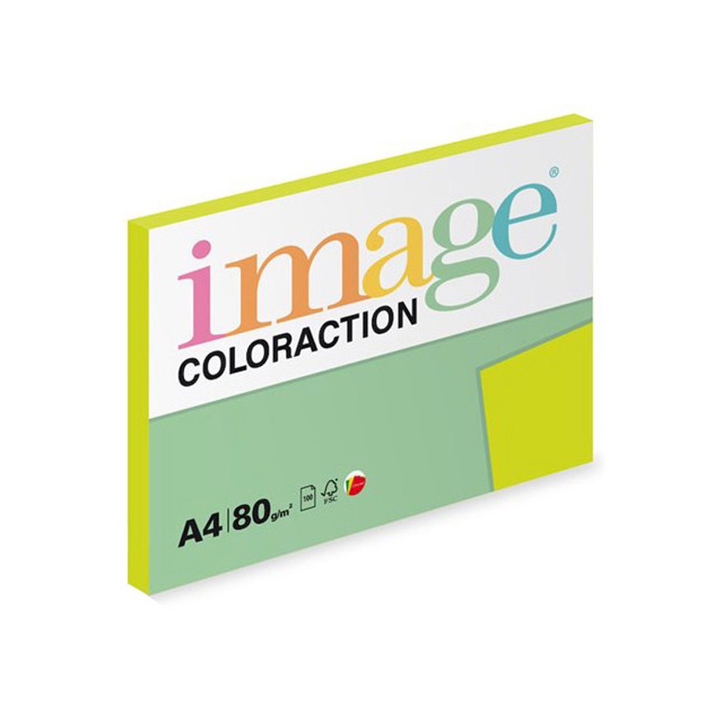 Xerografický papír Coloraction, Rio, A4, 80 g/m2, reflexní zelený, 100 listů, vhodný pro inkoustový tisk