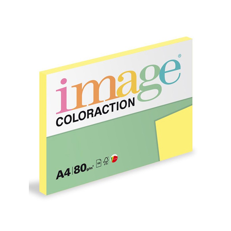 Xerografický papír Coloraction, Florida, A4, 80 g/m2, citrónově žlutý, 100 listů, vhodný pro inkoustový tisk