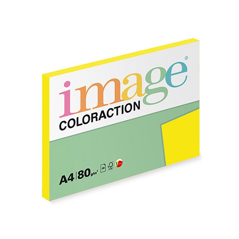 Xerografický papír Coloraction, Sevilla, A4, 80 g/m2, tmavě žlutý, 100 listů, vhodný pro inkoustový tisk
