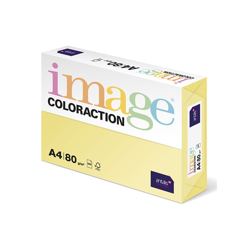Xerografický papír Coloraction, Desert, A4, 80 g/m2, světle žlutý, 500 listů, vhodný pro inkoustový tisk