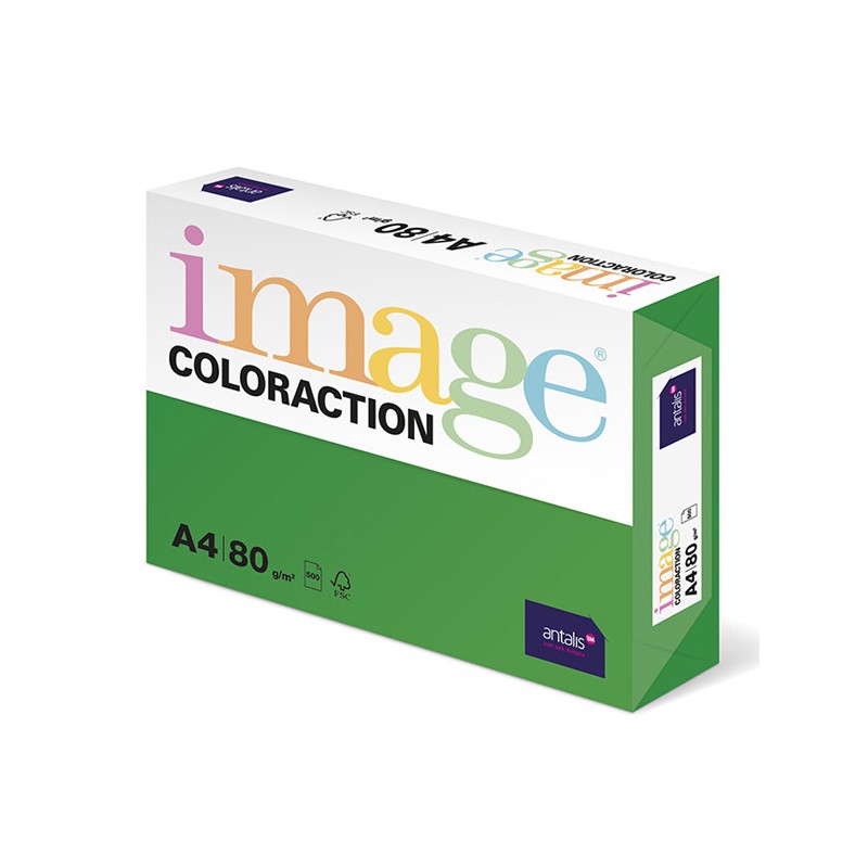 Xerografický papír Coloraction, Dublin, A4, 80 g/m2, tmavě zelený, 500 listů, vhodný pro inkoustový tisk