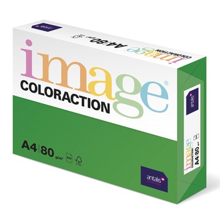 Xerografický papír Coloraction, Dublin, A4, 80 g/m2, tmavě zelený, 500 listů, vhodný pro inkoustový tisk