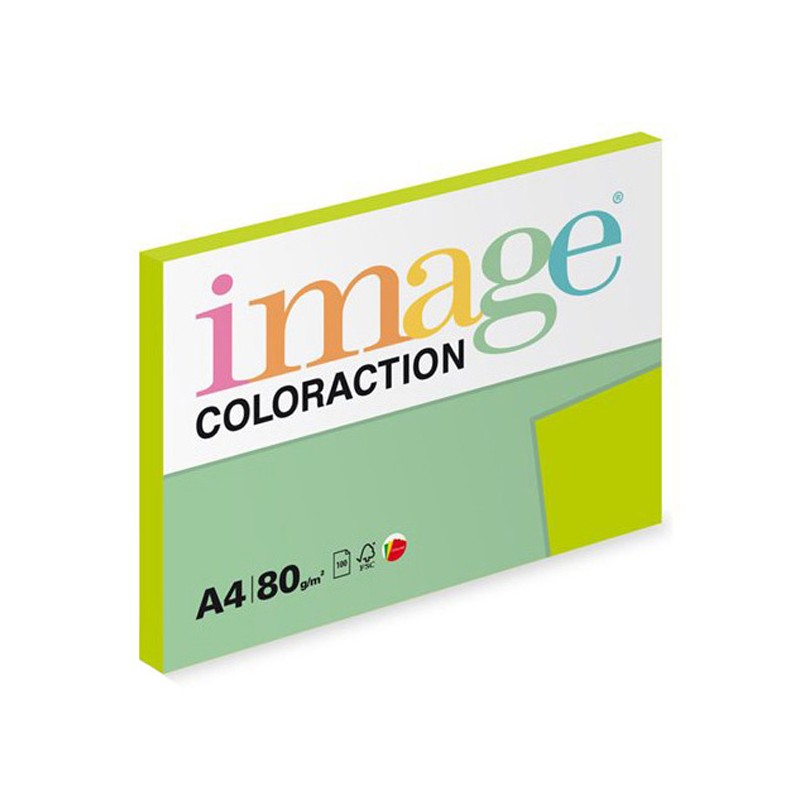 Xerografický papír Coloraction, Java, A4, 80 g/m2, středně zelený, 100 listů, vhodný pro inkoustový tisk