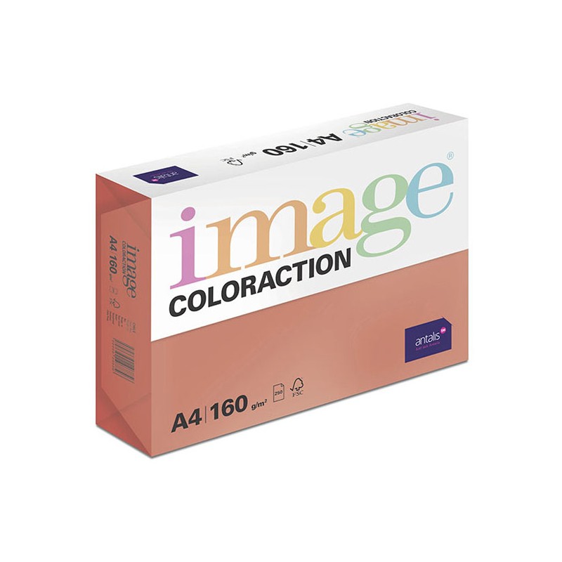Xerografický papír Coloraction, Chile, A4, 160 g/m2, tmavě červený, 250 listů, vhodný pro inkoustový tisk
