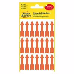Avery Zweckform etikety 39mm x 9mm, oranžové, 21 etiket, varovné, šipka, baleno po 3 ks, 3008, pro ruční popis