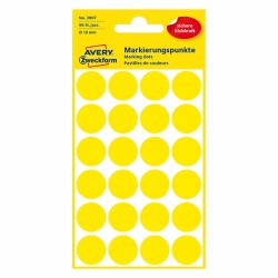 Avery Zweckform etikety 18mm, žluté, 24 etiket, značkovací, baleno po 4 ks, 3007, pro ruční popis