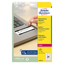 Avery Zweckform etikety 63.5mm x 33.9mm, A4, bílé, 24 etiket, permanentní, odolné vůči manipulaci, baleno po 20 ks, L6146-20
