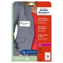 Avery Zweckform jmenovky 80mm x 50mm, A4, bílé, 10 etiket, samolepicí, baleno po 20 ks, L4785-20, pro laserové tiskárny