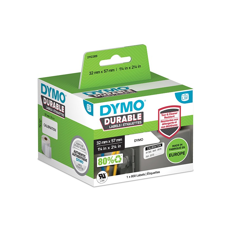 Dymo polypropylenové štítky 32mm x 57mm, bílé, multifunkční, 800 ks, 2112289