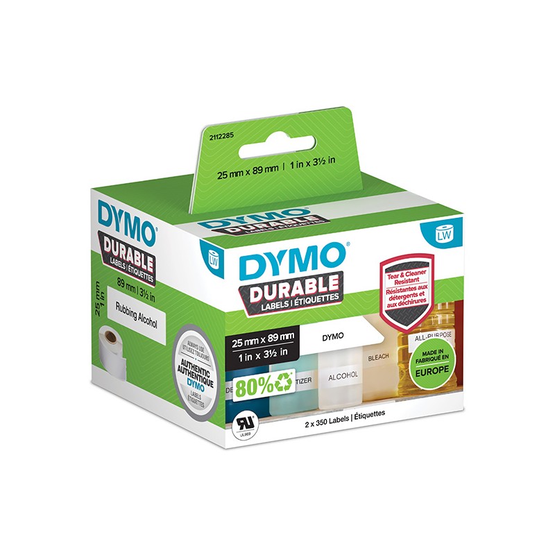 Dymo polypropylenové štítky 89mm x 25mm, bílé, multifunkční, 2x350 ks, 2112285