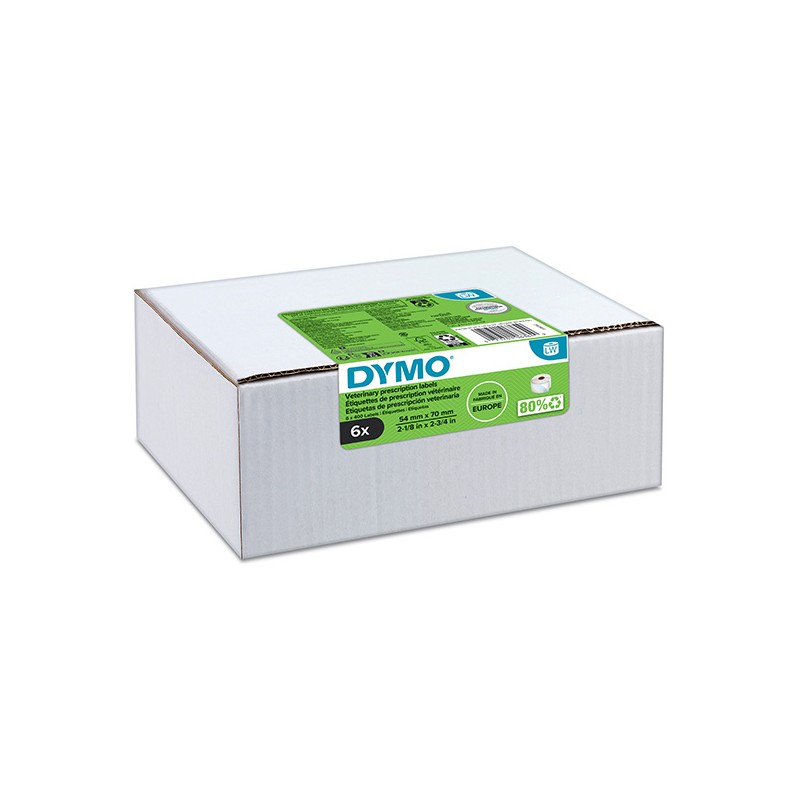 Dymo papírové štítky 70mm x 54mm, bílé, veterinární, 6x400 ks, 2187328