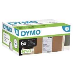 Dymo papírové štítky 159mm x 104mm, bílé, velké, 6 x 220 ks, 2238107, 6 rolí v balení, cena za balení