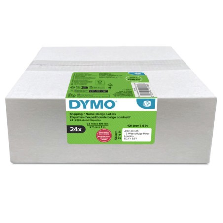 Dymo papírové štítky 101mm x 54mm, bílé, pro přepravu, 24 x 220 ks, 2223588, 24 rolí v balení, cena za balení