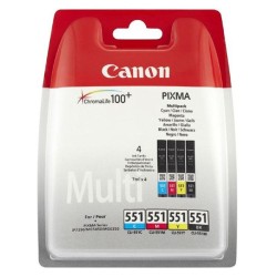 Canon CLI-551 multipack (CMYK) + PP-201 fotopapír 50x, CLI-551/PP-201, foto papír, výtěžnost 4x7ml typ lesklý, 6508B005, bílý