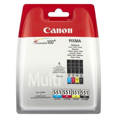 Canon CLI-551 multipack (CMYK) + PP-201 fotopapír 50x, CLI-551/PP-201, foto papír, výtěžnost 4x7ml typ lesklý, 6508B005, bílý