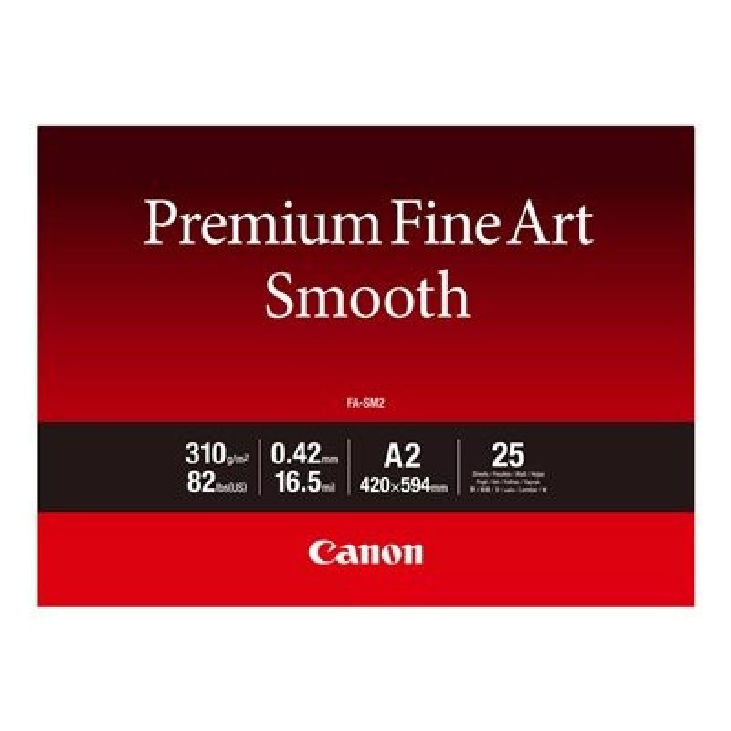 Canon Premium Fine Art FA-SM2 - Hladký - 16,5 mil - A2 (420 x 594 mm) - 310 g/m? - 82 libry - 25 listy fotografický papír - pro