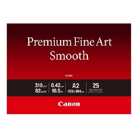 Canon Premium Fine Art FA-SM2 - Hladký - 16,5 mil - A2 (420 x 594 mm) - 310 g/m? - 82 libry - 25 listy fotografický papír - pro