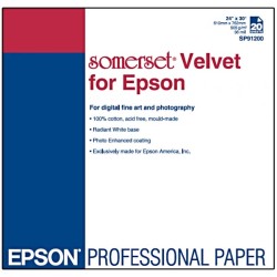 Epson 610/30/Somerset Velvet Fine Art Paper, sametový, 24", C13S041699, 505 g/m2, papír, 610mmx30m, bílý, pro inkoustové