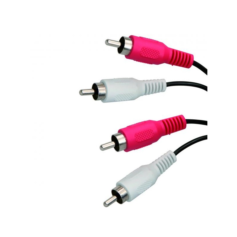 Audio kabel 2x Cinch samec - 2x Cinch samec, 0.5m, černá