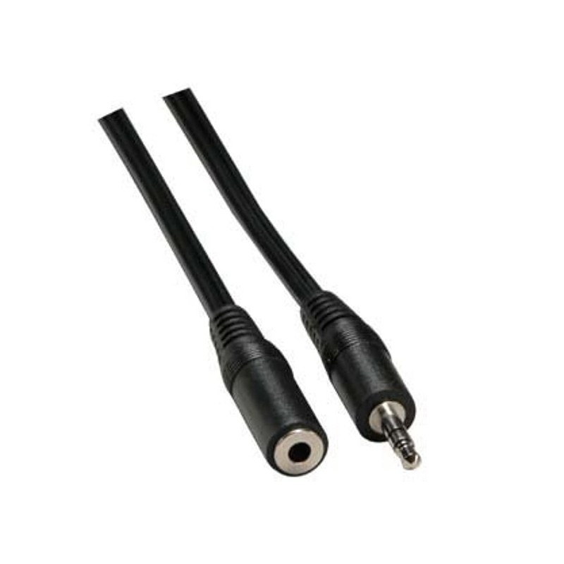 Prodlužovací audio kabel Jack (3.5mm) samec - Jack (3.5mm) samice, 3m, černá, Logo blistr