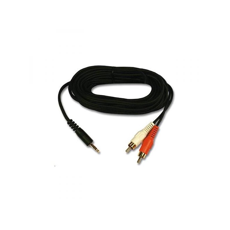 Audio kabel Jack (3.5mm) samec - 2x CINCH samec, 10m, černá