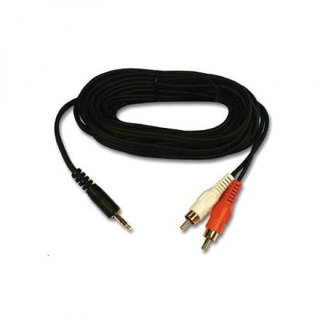 Audio kabel Jack (3.5mm) samec - 2x CINCH samec, 10m, černá