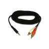 Audio kabel Jack (3.5mm) samec - 2x CINCH samec, 10m, černá