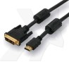 Video kabel DVI (18+1) samec - HDMI samec, 10m, zlacené konektory, černá