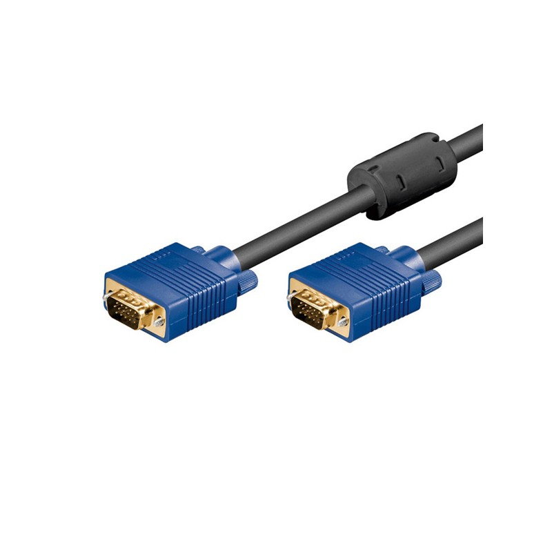 Video kabel SVGA (D-sub) samec - SVGA (D-sub) samec, 10m, pozlacené konektory, černý, stíněný