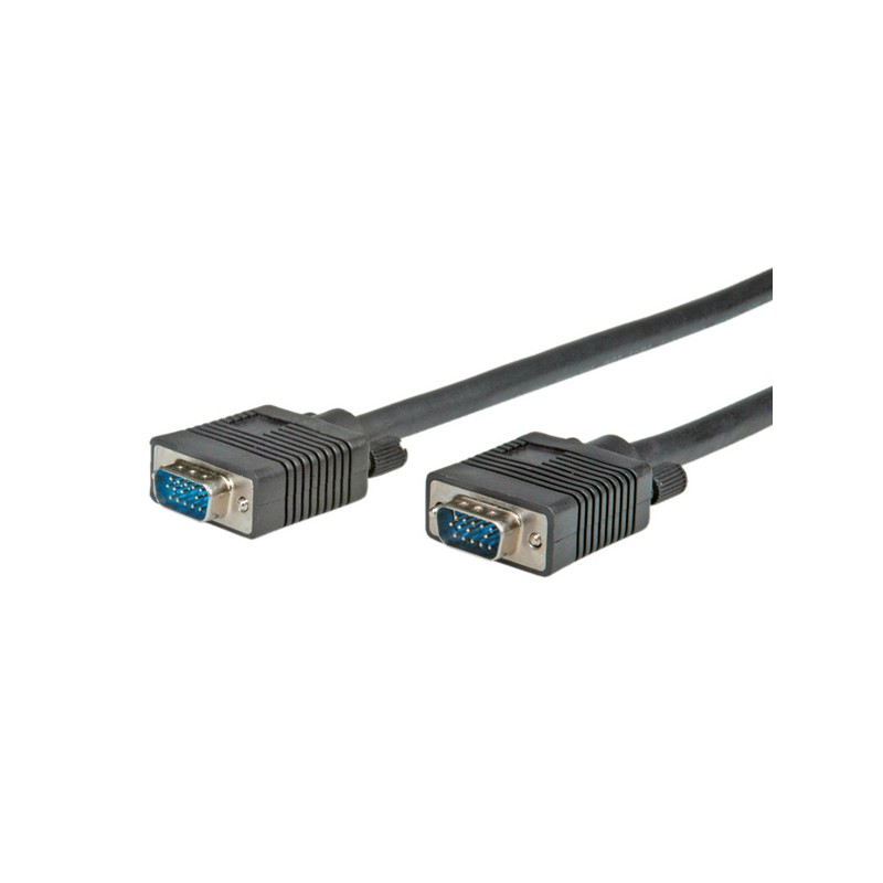Video kabel SVGA (D-sub) samec - SVGA (D-sub) samec, 15m, zlacené konektory, stíněný, černá, DOPRODEJ