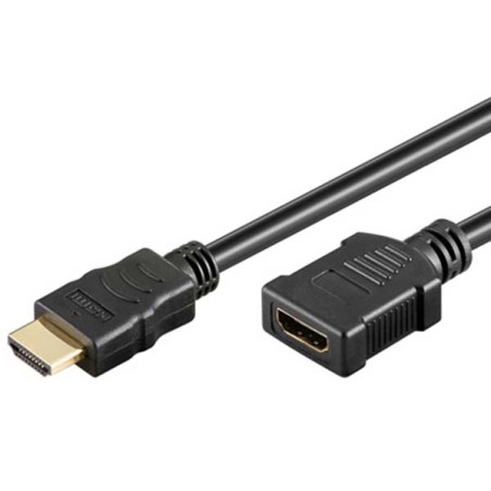Prodlužovací video kabel HDMI samec - HDMI samice, HDMI 1.4 - High Speed with Ethernet, 5m, pozlacené konektory, černý, DOPRODEJ