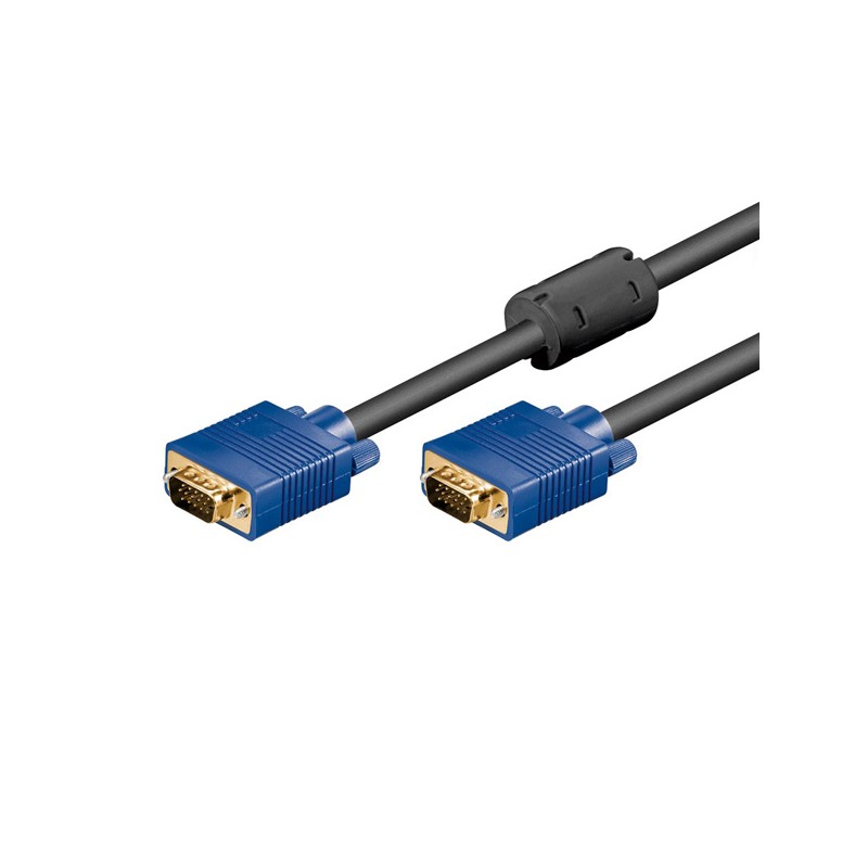 Video kabel SVGA (D-sub) samec - SVGA (D-sub) samec, 5m, pozlacené konektory, stíněný, černá, DOPRODEJ