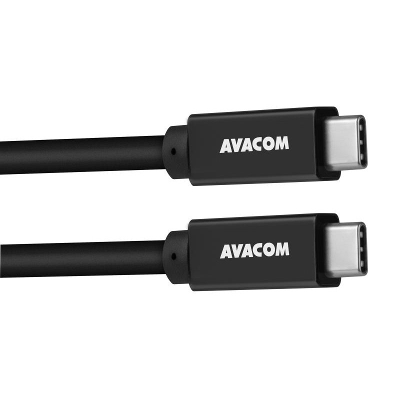 Avacom USB kabel (3.2 gen 2), USB C samec - USB C samec, 1m, Power Delivery 60W, černý, datový a nabíjecí kabel, E-Mark chip
