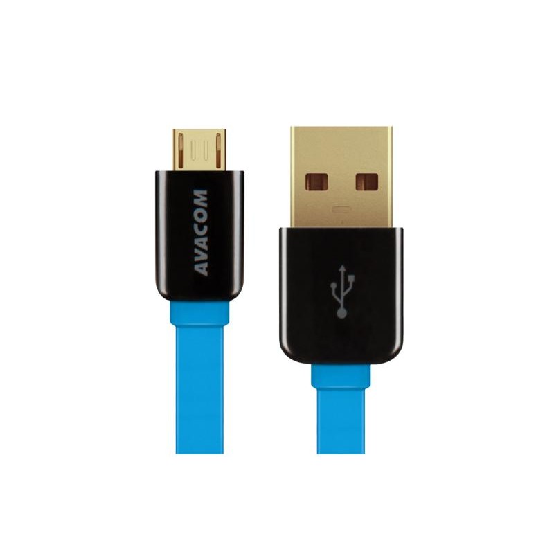 Avacom USB kabel (2.0), USB A samec - microUSB samec, 1.2m, modrý