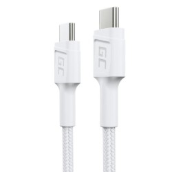 Green Cell kabel USB-C bílý, 30 cm PowerStream s rychlým nabíjením Power Delivery 60W, Ultra Charge, Quick Charge 3.0
