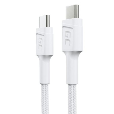 Green Cell kabel USB-C bílý, 30 cm PowerStream s rychlým nabíjením Power Delivery 60W, Ultra Charge, Quick Charge 3.0