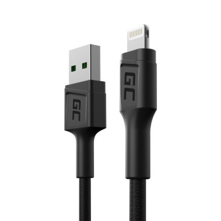 Green Cell kabel GC PowerStream USB-A - Lightning 30 cm, rychlé nabíjení Apple 2.4A