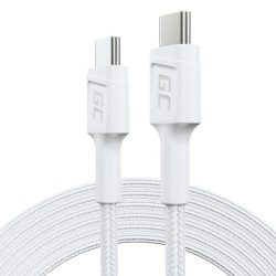 Green Cell kabel USB-C bílý, 2m PowerStream s rychlým nabíjením Power Delivery 60W, Ultra Charge, Quick Charge 3.0