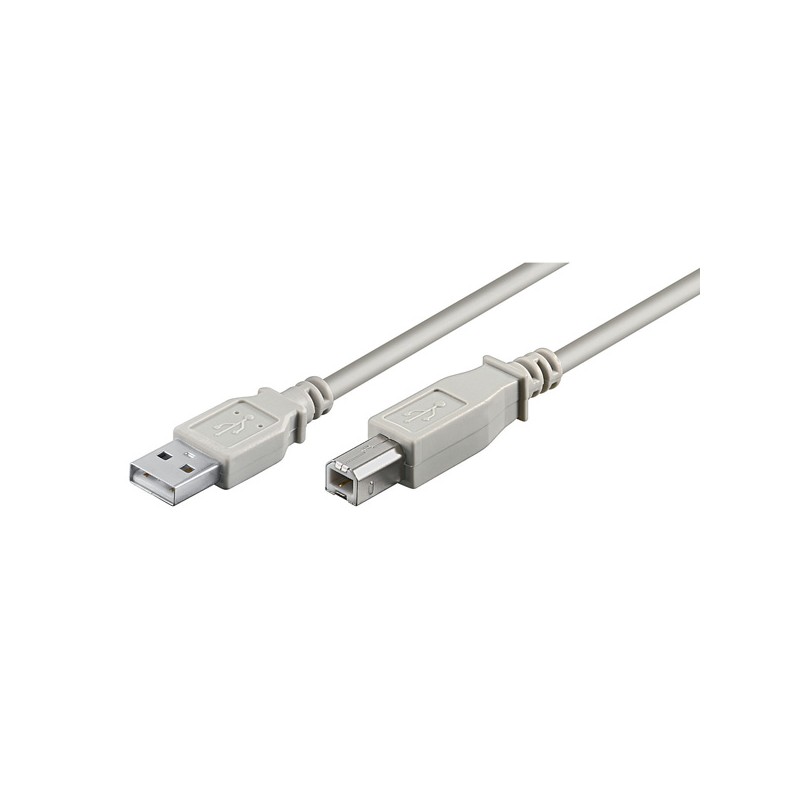 USB kabel (2.0), USB A samec - USB B samec, 3m, šedý, plastic bag, DOPRODEJ