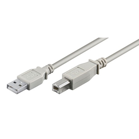 USB kabel (2.0), USB A samec - USB B samec, 3m, šedý, plastic bag, DOPRODEJ