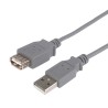 Logo USB prodlužka (2.0), USB A samec - USB A samice, 3m, šedý, 5-pack, cena za 1 kus, DOPRODEJ